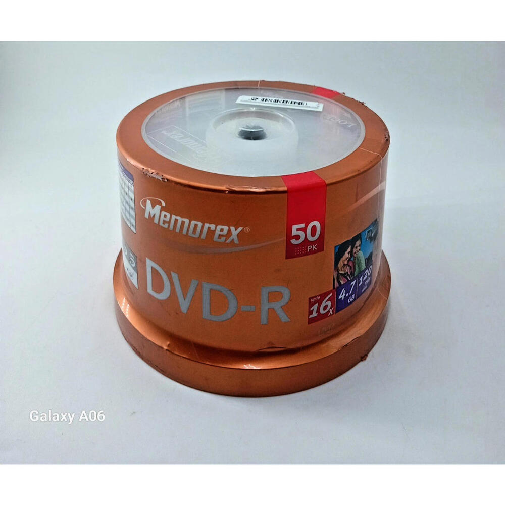 Memorex DVD-R 50 Pack – 16X 4.7GB 120 Min – Blank‎ Discs – New Sealed Spindle